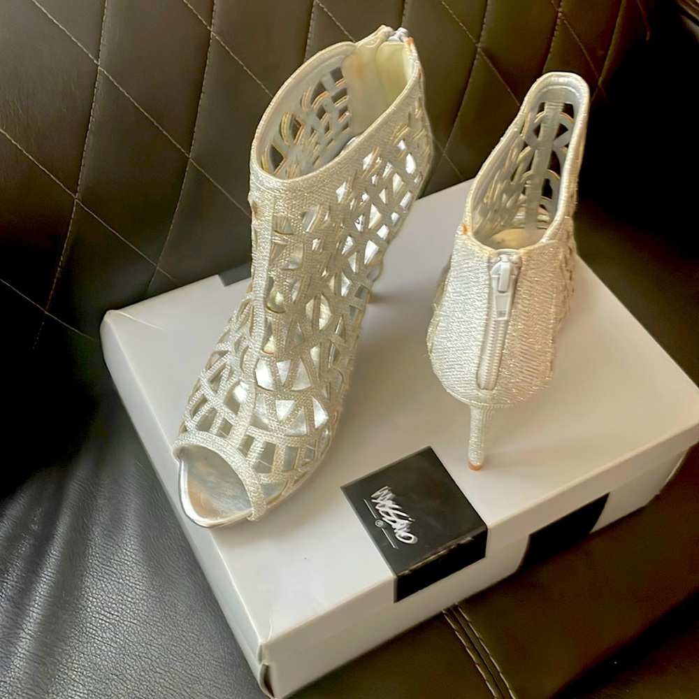 Metallic sliver booties